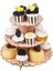 2 Adet Karton Cupcake Tutucu Tatlı Kulesi 3 Kat (Siyah + Altın Kenar) (Yurt Dışından) 3
