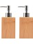 Sıvı Sabunluk, Bambu Ahşap Ev Banyo Restoran Otel Banyo Losyonu Paslanmaz Çelik Pompalı Sıvı Doldurulabilir El Şişesi (Yurt Dışından) 1
