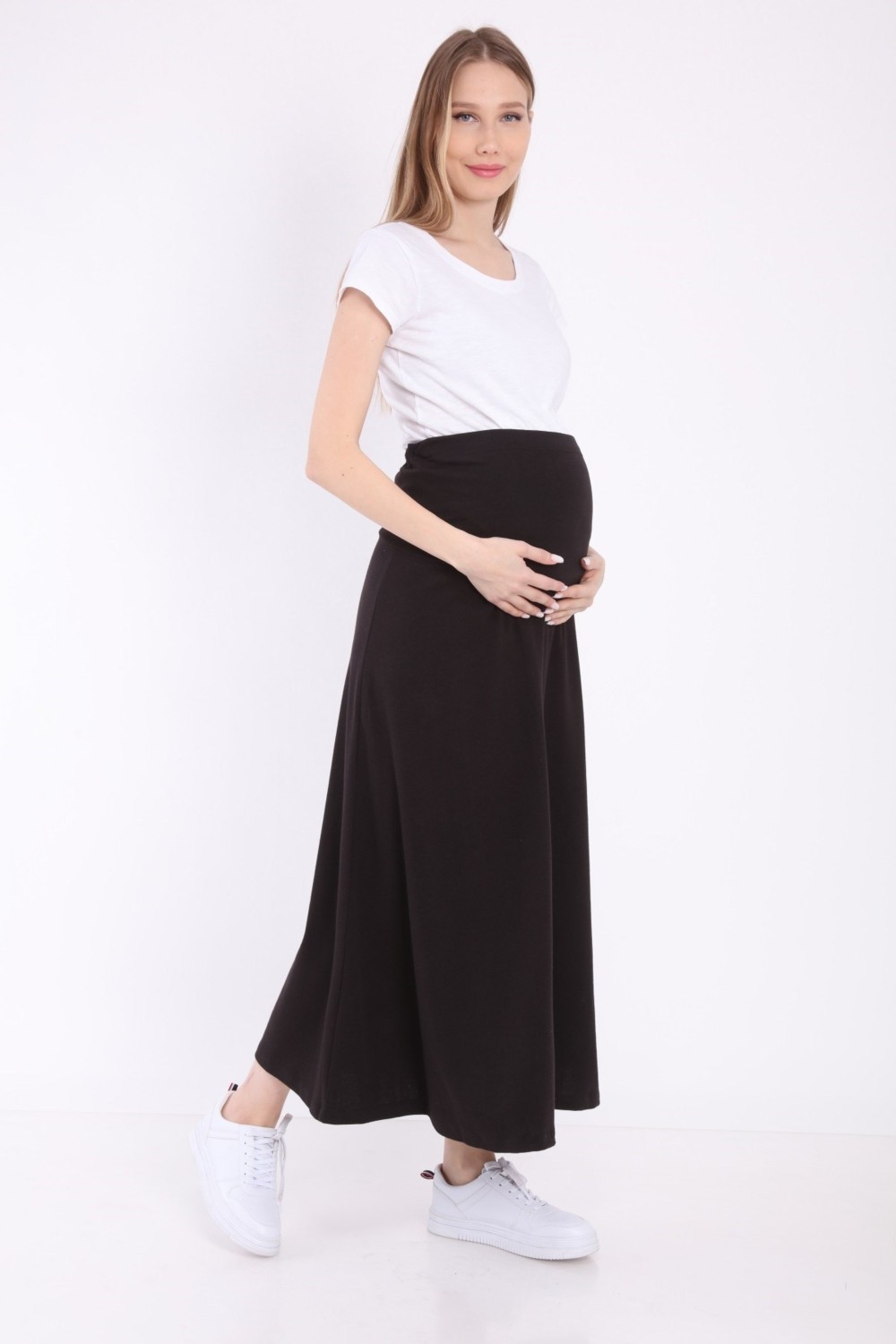 Luvmabelly MYRA9030 Beli Ayarlanabilir Hamile Etek -Siyah görsel 2