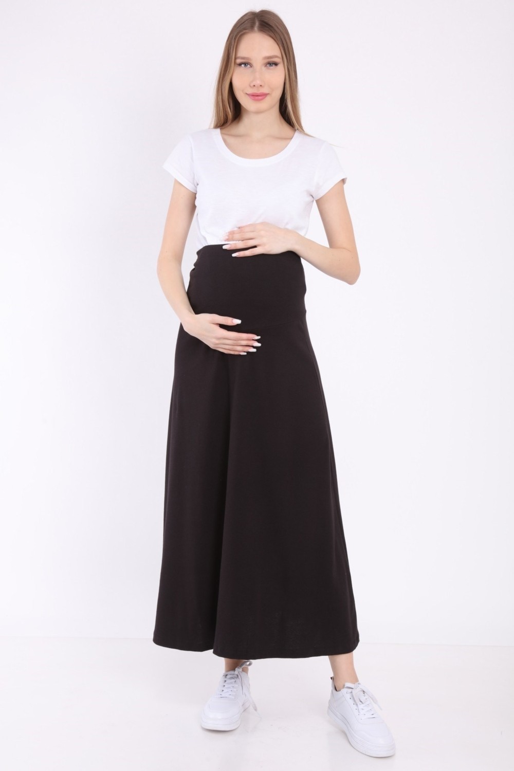 Luvmabelly MYRA9030 Beli Ayarlanabilir Hamile Etek -Siyah görsel 3