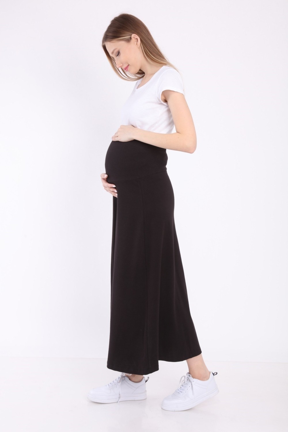 Luvmabelly MYRA9030 Beli Ayarlanabilir Hamile Etek -Siyah görsel 4