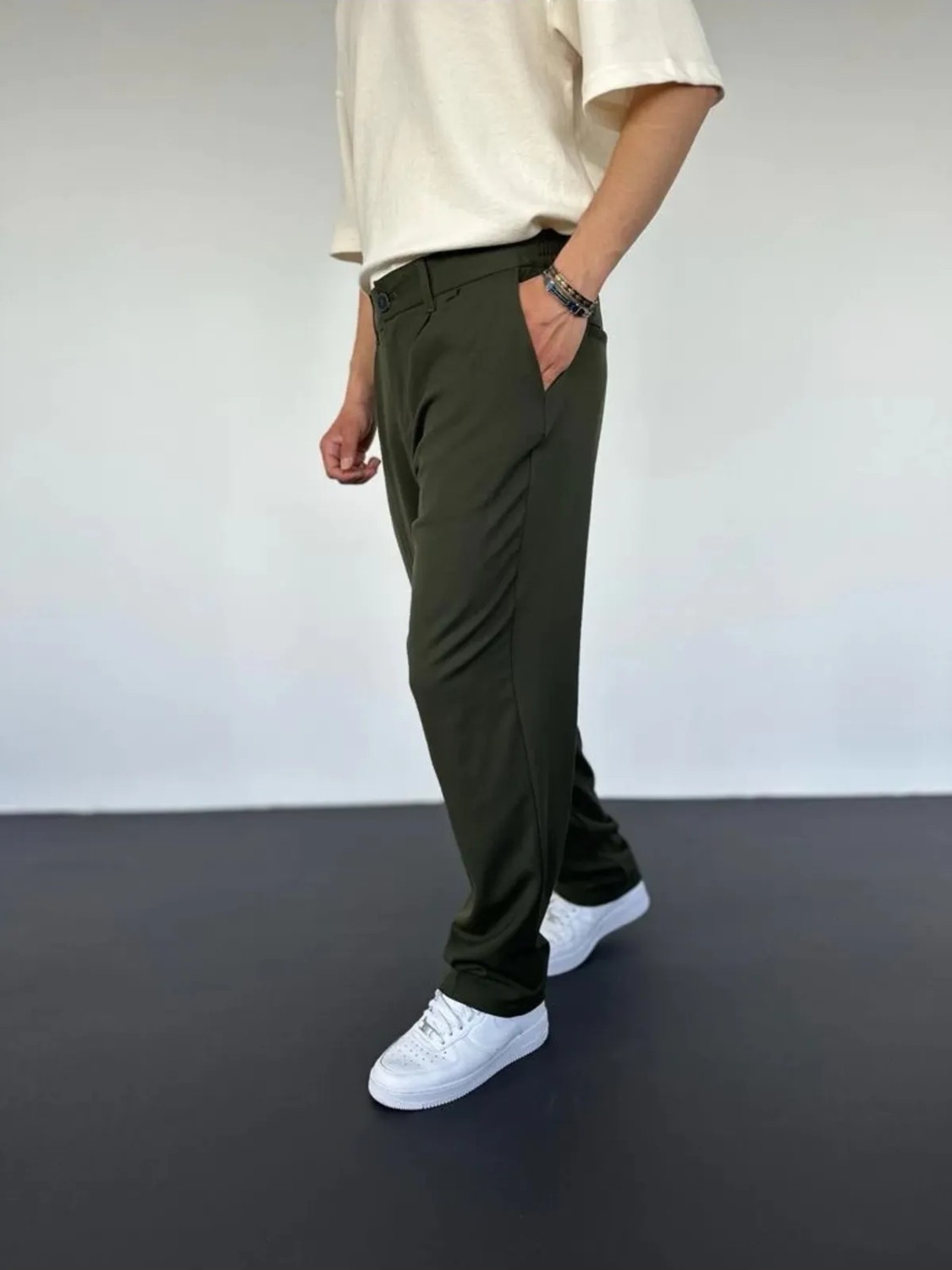 LA 1 END Siyah Pileli Baggy Kumaş Pantolon görsel 8