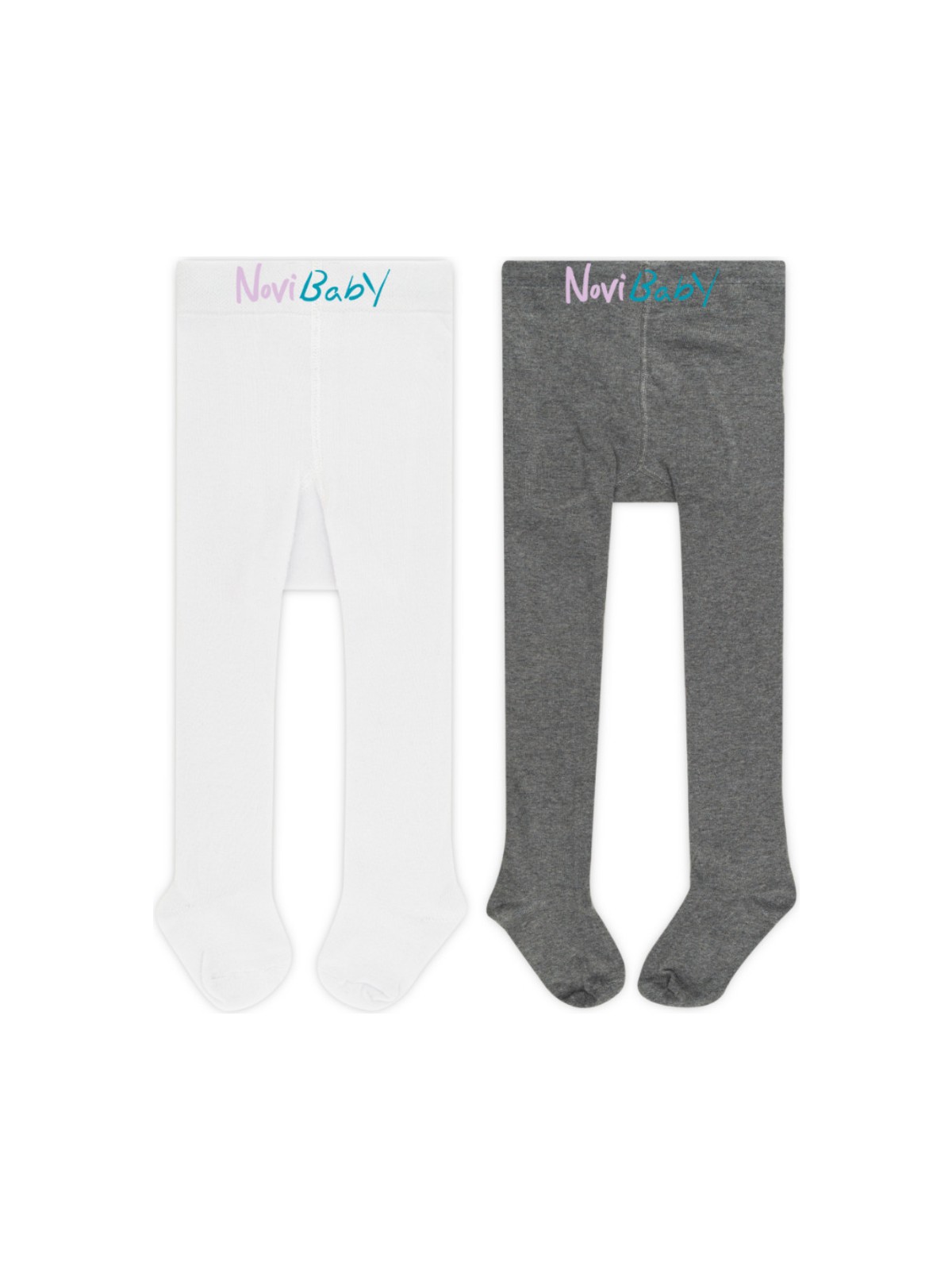 Novibaby 2'li Bebek Pamuklu Külotlu Çorap, Çocuk Yenidoğan Pamuk Kız Erkek Okul Çorabı, Beyaz Ekru Pembe - Görsel 10