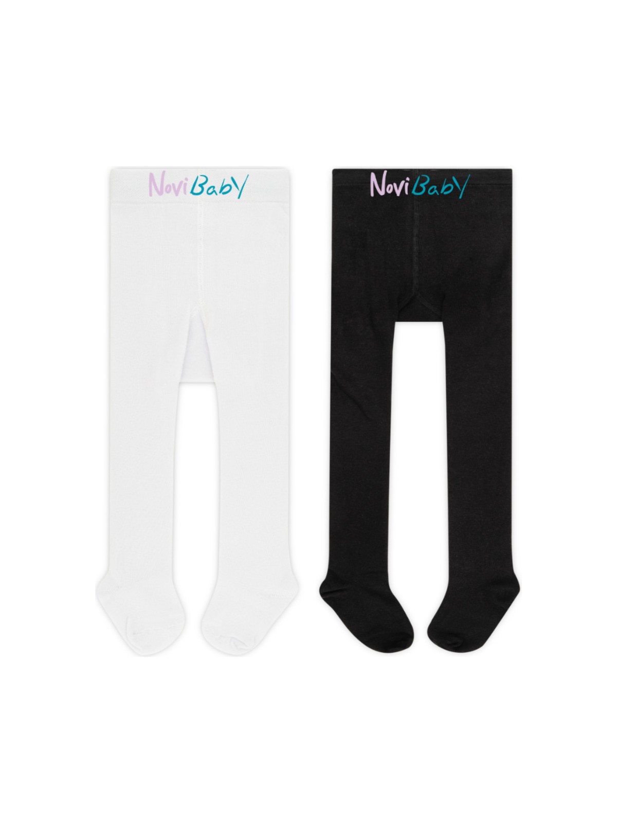Novibaby 2'li Bebek Pamuklu Külotlu Çorap, Çocuk Yenidoğan Pamuk Kız Erkek Okul Çorabı, Beyaz Ekru Pembe