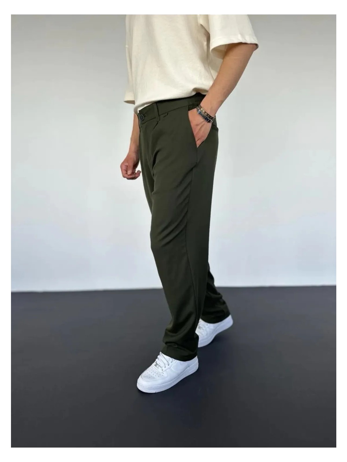 LA 1 END Siyah Pileli Baggy Kumaş Pantolon - Görsel 3