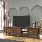 Cool Home Marin Tv Ünitesi Tv Sehpası 180 cm Çizgi Desenli , Raflı , Ceviz