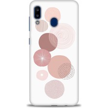 gmotp Samsung Galaxy A20 Kılıf Hd Baskılı - Mürdüm Daireler