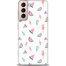 gmotp Samsung Galaxy S21 Fe Kılıf Hd Baskılı - Dondurma ve Karpuz