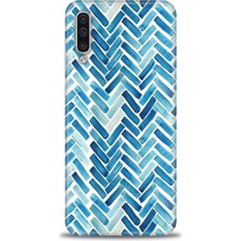 gmotp Samsung Galaxy A50 Kılıf Hd Baskılı - Mavi Çizgiler