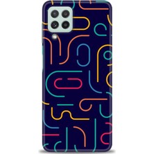 gmotp Samsung Galaxy M22 Kılıf Hd Baskılı - Renkli Çubuklar