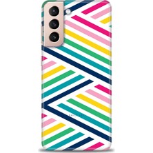 gmotp Samsung Galaxy S21 Plus Kılıf Hd Baskılı - Renkli Çubuklar