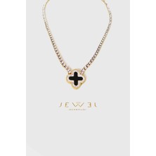 Jewel Pırlanta Yoncalı Su Yolu Gold Altın Kaplama Kolye