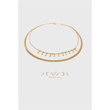 Jewel Çift Zincir Italyan Gold Altın Kaplama Kolye