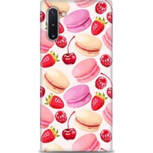 gmotp Samsung Galaxy Note 10 Kılıf Hd Baskılı - Makaron ve Çilekler