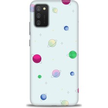 gmotp Samsung Galaxy A02S Kılıf Hd Baskılı - Gezegenler Çizim