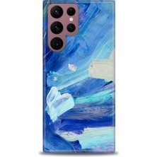 gmotp Samsung Galaxy S25 Ultra Kılıf Hd Baskılı - Mavi Beyaz