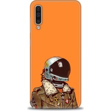 gmotp Samsung Galaxy A50S Kılıf Hd Baskılı - Turuncu Astronot
