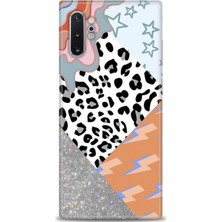gmotp Samsung Galaxy Note 10 Plus Kılıf Hd Baskılı - Leopar ve Şimşekler
