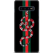 gmotp Samsung Galaxy S10 Plus Kılıf Hd Baskılı - Kırmızı Yeşil Yılan