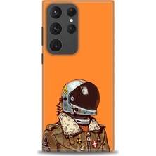 gmotp Samsung Galaxy S23 Ultra Kılıf Hd Baskılı - Turuncu Astronot