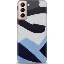 gmotp Samsung Galaxy S21 Kılıf Hd Baskılı - Gri Mavi