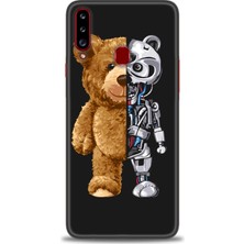 gmotp Samsung Galaxy A20S Kılıf Hd Baskılı - Ayı ve Iskeleti