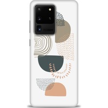 gmotp Samsung Galaxy S20 Ultra Kılıf Hd Baskılı - Turuncu Yarım Daire