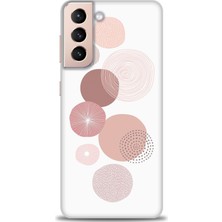gmotp Samsung Galaxy S21 Kılıf Hd Baskılı - Mürdüm Daireler