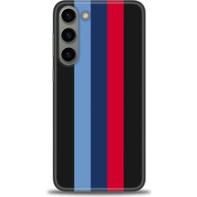 gmotp Samsung Galaxy S23 Kılıf Hd Baskılı - Bordo Mavi Çubuklar