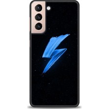 gmotp Samsung Galaxy S21 Fe Kılıf Hd Baskılı - Mavi Şimşek