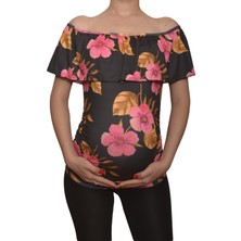 LuvmaBelly  Maternity 2513 Kayık Yaka Hamile Bluzu