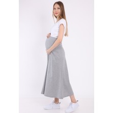 Luvmabelly MYRA9031 Beli Ayarlanabilir Hamile Etek -Gri