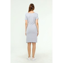 Luvmabelly MYRA5331 - Hamile Elbisesi Çizgili - Gri