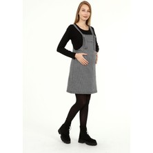 Luvmabelly MYRA6300 Kışlık Kazayağı Desen Hamile Jile Elbise -Siyah