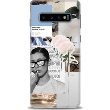 gmotp Samsung Galaxy S10 Kılıf Hd Baskılı - Gözlüklü Kadın