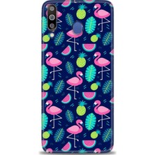 gmotp Samsung Galaxy M30 Kılıf Hd Baskılı - Flamingo Ananas