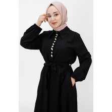 By Coolest Butik 2039 Taş Detaylı Bürümcük Kumaş Elbise