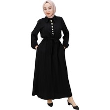 By Coolest Butik 2039 Taş Detaylı Bürümcük Kumaş Elbise