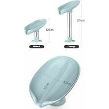 Shanhua Shop Mavi Kısa Stil Yaratıcı Yaprak Şekilli Sabun Kutusu Ayakta Vantuz Drenaj Banyo Mutfak Ayarı Sabunluk Çamaşır Saklama Kutusu (Yurt Dışından)