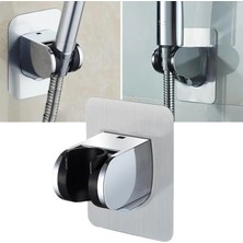 Shanhua Shop Gümüş Tarzı Kendinden Yapışkanlı Duş Başlığı Tutacağı Ayarlanabilir Elde Taşınabilir Matkapsız Duş Başlığı Rafı Punchsız Krom Banyo Duvara Montaj Braketi (Yurt Dışından)