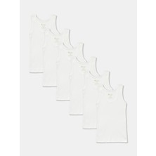 Natuline Kız Çocuk Organik Pamuk Kaşkorse 6'lı Paket Atlet 4003-6