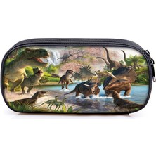 Qiuming Shop QBBLONG40 Stili Canavar Dinozor Baskı Kozmetik Kutuları Kalem Kutusu Erkek Kız T. Rex Kalem Çantaları Çocuk Okul Çantası Kırtasiye Çantası Hediye (Yurt Dışından)