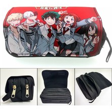 Qiuming Shop Q Stili Anime My Hero Academia Kalem Çantası Deri Makyaj Kozmetik Çantaları Fairy Tail Karikatür Kırtasiye Tutucu Öğrenci Kalem Kutuları (Yurt Dışından)
