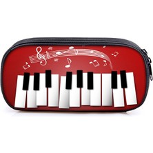 Qiuming Shop QBBPIANO04 Stili Elegent Müzik Notu Piyano Gitar Kozmetik Çantası Kalemlik Kadın Makyaj Çantası Çocuklar Kalem Kutusu Kız Kırtasiye Çantaları Okul Malzemeleri (Yurt Dışından)