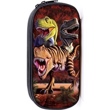 Qiuming Shop QBBLONG04 Stili Canavar Dinozor Baskı Kozmetik Kutuları Kalem Kutusu Erkek Kız T. Rex Kalem Çantaları Çocuk Okul Çantası Kırtasiye Çantası Hediye (Yurt Dışından)