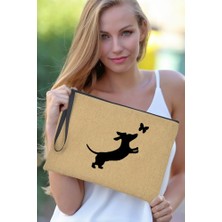 Qiuming Shop Q06233-A012BR-S Stili Basit Dachshund Aşk Moda Fermuar Kozmetik Çantası Köpek Anne Hayat Makyaj Tuvalet Çantası Ruj Maskara Organizatör Çanta Seyahat Çantası (Yurt Dışından)