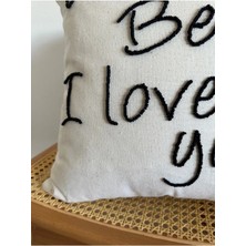 Galia Textile Galia Tasarım Dear Bed I Love You Yıkanmış Keten Punch Kırlent Yastık Kılıfı