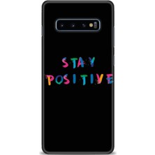 gmotp Samsung Galaxy S10 Plus Kılıf Hd Baskılı - Stay Positive
