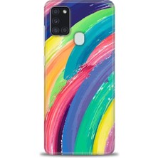 gmotp Samsung Galaxy A21S Kılıf Hd Baskılı - Rengarenk