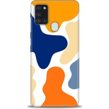 gmotp Samsung Galaxy A21S Kılıf Hd Baskılı - Turuncu Lekeler